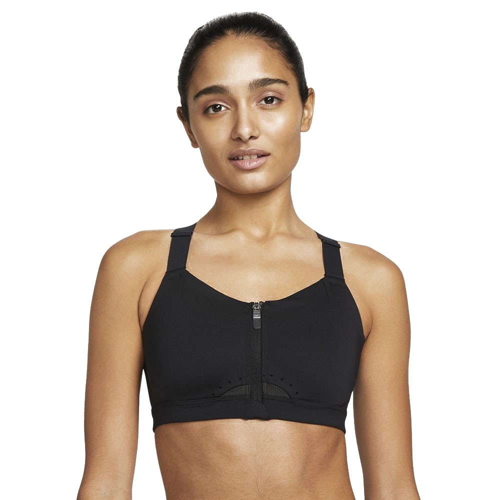 Nike Reggiseno Sportivo Alphas Front Zip High Nero Donna