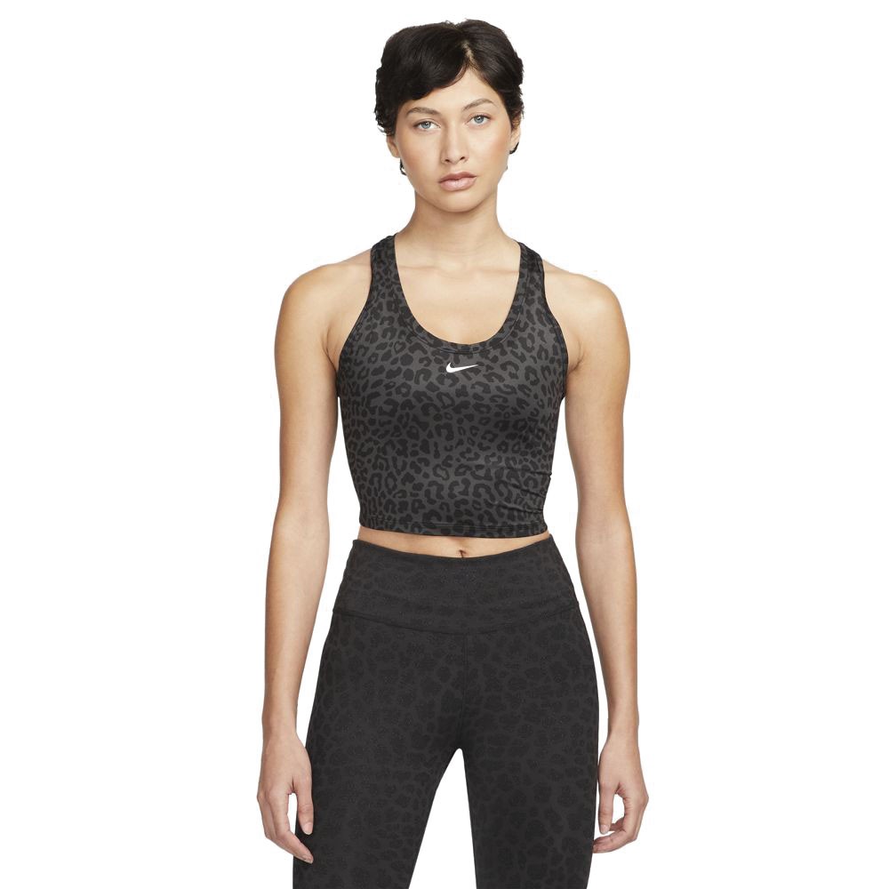 Nike Top Palestra Leopard Nero Donna