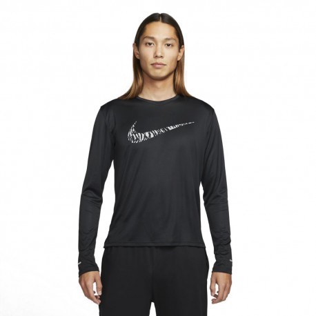 Nike Maglia Running Dvn Miler Nero Reflective Argento Uomo