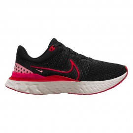 Nike React Infinity Run Flyknit 3 Nero Bright Crim - Scarpe Running Donna