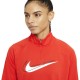 Nike Felpa Running Hzip Swoosh Chile Rosso Bianco Donna