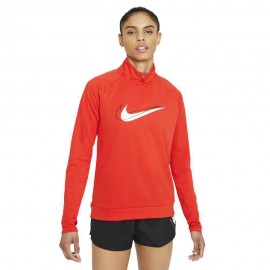 Nike Felpa Running Hzip Swoosh Chile Rosso Bianco Donna