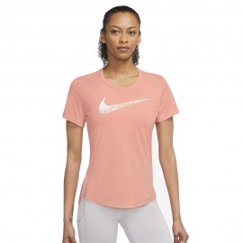 Nike Maglia Running Swoosh Lt Madder Root Bianco Donna