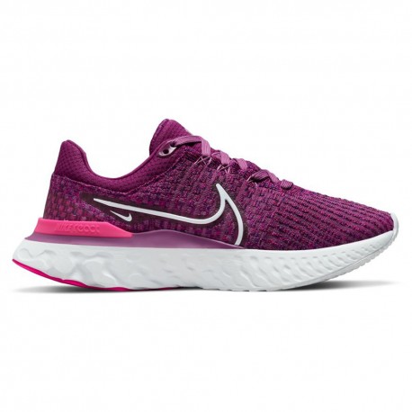 Nike React Infinity Run Flyknit 3 Light Bordeaux Wh - Scarpe Running Donna