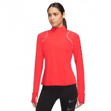 Nike Felpa Running Dvn Lt Crimson Nero Donna