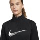 Nike Felpa Running Swoosh Nero Reflective Argento Donna