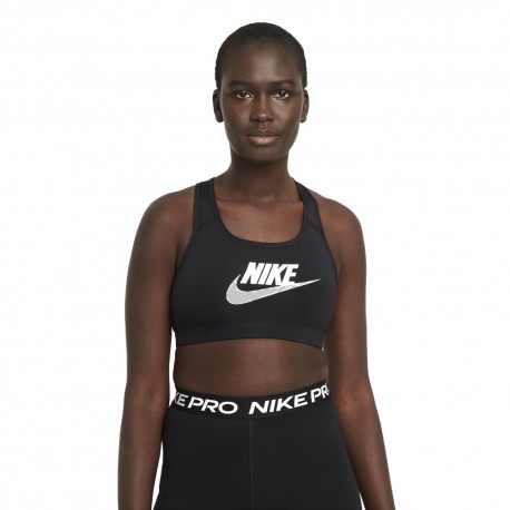 Nike Reggiseno Sportivo Sostegno Medio Logo Nero Donna