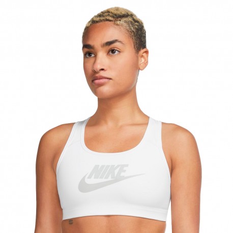 Nike Reggiseno Sportivo Sostegno Medio Logo Bianco Donna