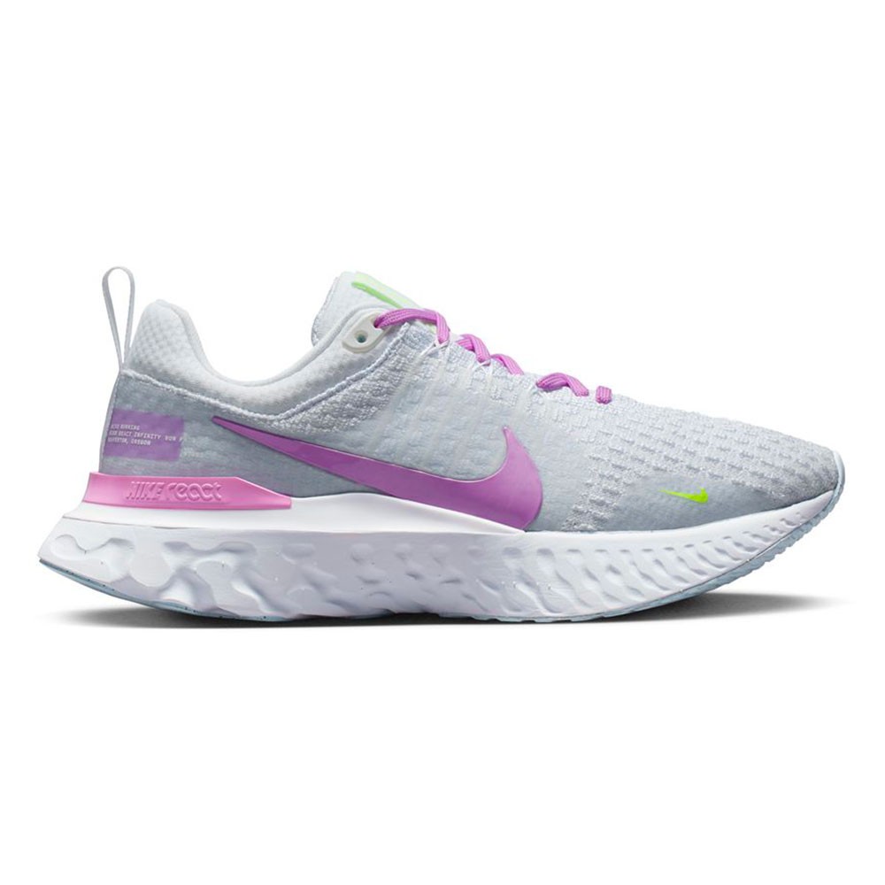 Nike React Infinity Run Fk 3 Bianco Fucsia Blu - Scarpe Running Donna