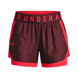 Under Armour Shorts Sportivi 2 In 1 Rosso Donna