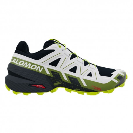 Salomon Speedcross 6 Nero Bianco Acid Lime - Scarpe Trail Running Uomo