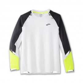 Brooks Maglia Running Manica Lunga Run Visible Bianco Asphalt Nightlife Uomo