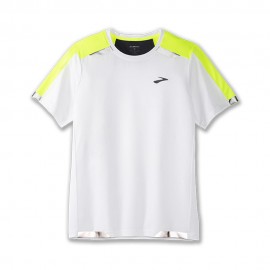 Brooks Maglia Running Run Visible Bianco Asphalt Nightlife Uomo