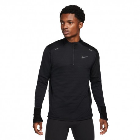 Nike Felpa Running Element Half Zip Nero Reflective Argento Uomo