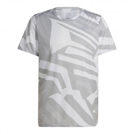 ADIDAS Maglia Running Otr Seasonal Grigio Bianco Uomo