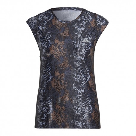 ADIDAS Maglia Running Fast Aop Nero Donna