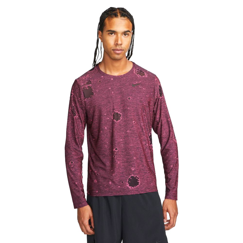 Nike Maglietta Palestra Manica Lunga Top Dye Fuxia Uomo