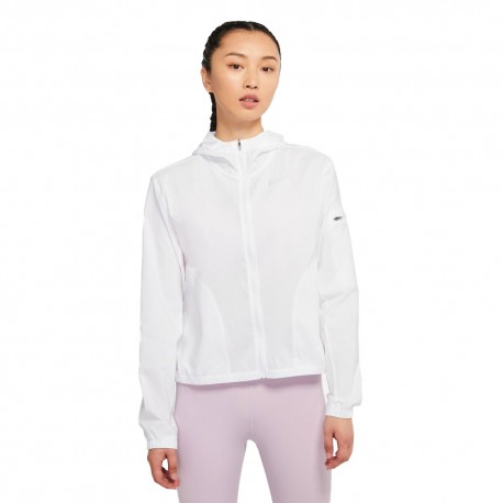 Nike Giacca Running Light Hoodie Bianco Reflective Argento Donna