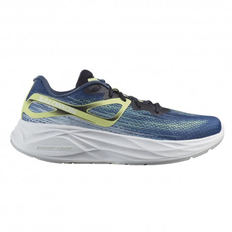 Salomon Aero Glide Blue Ashes Dark Sapphire Sunny Lime - Scarpe Running Uomo