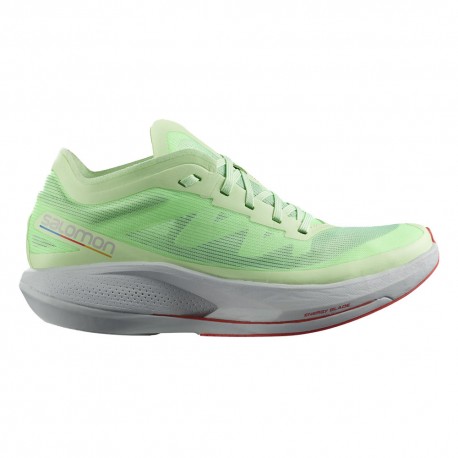 Salomon Phantasm Patina Verde Pearl Blue Poppy Rosso - Scarpe Running Donna