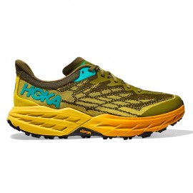 Hoka Speedgoat 5 Verde Giallo - Scarpe Trail Running Uomo