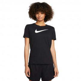 Nike Maglietta Palestra Logo Nero Donna