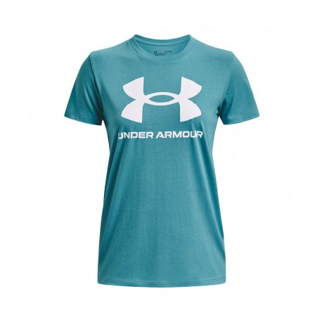 Under Armour Maglietta Palestra Big Logo Azzurro Donna