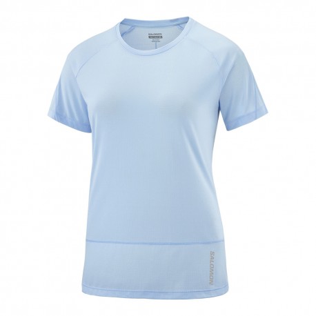Salomon T-Shirt Trail Running Cross Run Chambra Trail Runningy Blue Donna