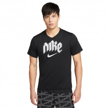 Nike Maglia Running Division Miler Nero Reflective Argento Uomo