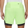 Nike Pantaloncini Running Stride 2In1 5" Lime Nero Uomo