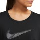 Nike Maglia Running Mm Run Swoosh Nero Bianco Donna