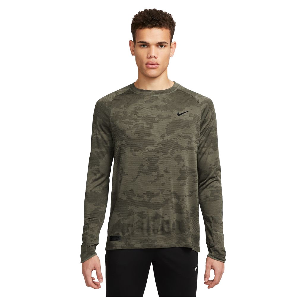 Nike Maglia Running Ml Run Dvs Rise 365 Olive Nero Uomo