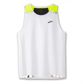 Brooks T-Shirt Running Run Visible Bianco Asphalt Nightlife Uomo