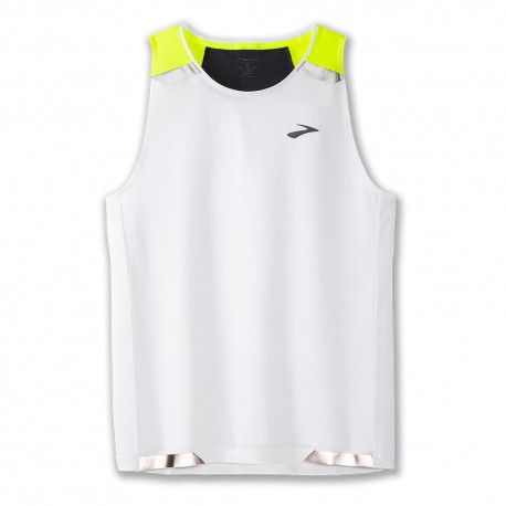 Brooks T-Shirt Running Run Visible Bianco Asphalt Nightlife Uomo