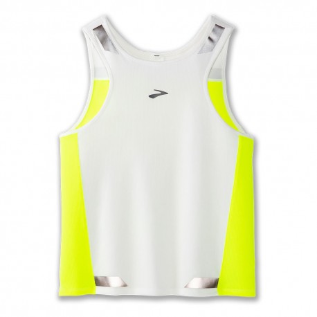 Brooks T-Shirt Running Run Visible Canotta Running Bianco Nightlife Donna