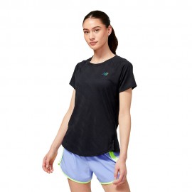 New Balance Maglia Running Q Speed Jacquard Nero Donna