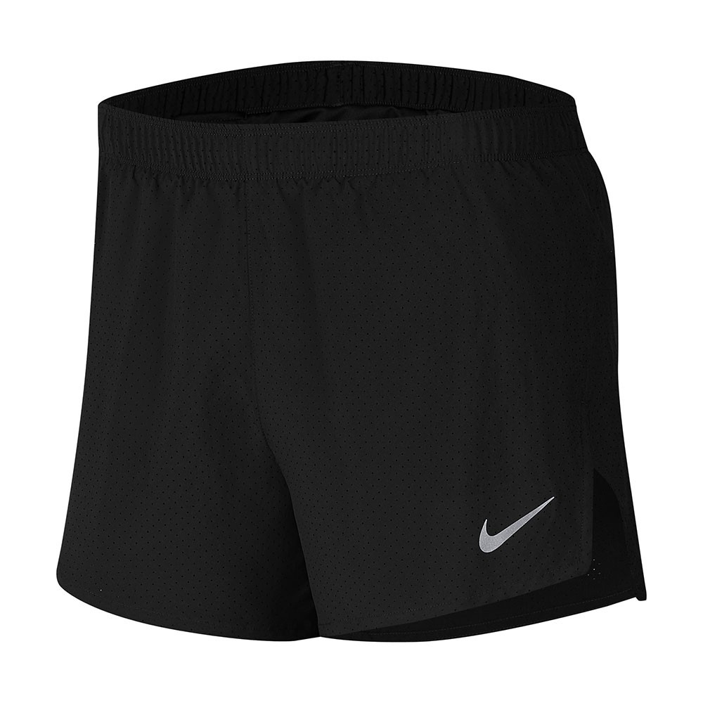 Nike Pantaloncini Running Fast 4" Nero Reflective Argento Uomo