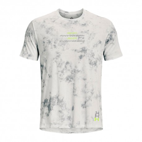 Under Armour T-Shirt Running Anywhere Grigio Verde Uomo