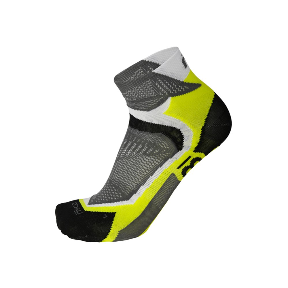 Mico Sport Calze Running Corta X-Light X-Perf Bco Giallo Fluo