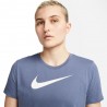 Nike Maglietta Palestra Logo Azzurro Donna