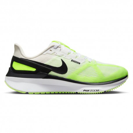 Nike Air Zoom Structure 25 Bianco Nero-Volt-Phantom - Scarpe Running Uomo