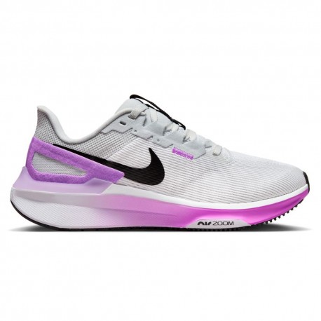 Nike Air Zoom Structure 25 Bianco Nero-Pure Platinu - Scarpe Running Donna