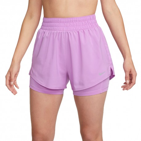 Nike Shorts Sportivi 2In1 Lilla Donna