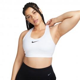 Nike Reggiseno Sportivo Swoosh Elevato Supporto Bianco Donna