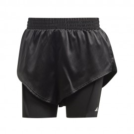 ADIDAS Shorts Sportivi 2 In 1 Train Nero Bianco Donna