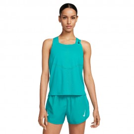 Nike Canotta Running Aeroswift Verde Acqua Nero Donna
