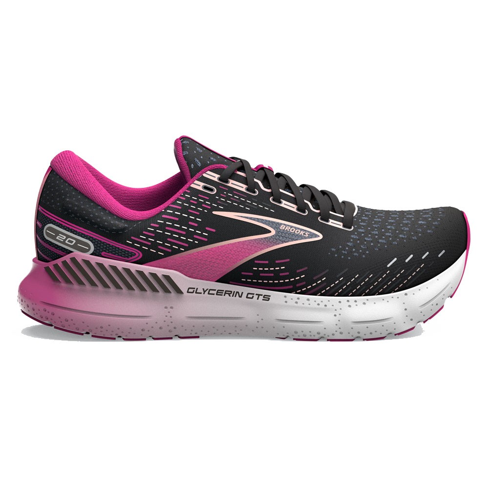 Brooks Glycerin Gts 20 Nero Fucsia Linen - Scarpe Running Donna