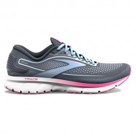 Brooks Trace 2 Grigio Azzurro Rosa - Scarpe Running Donna