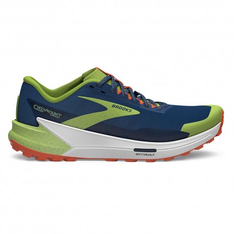 Brooks Trail Running Catamount 2 Navy Firecracker Sharp Verde - Scarpe Trail Running Uomo