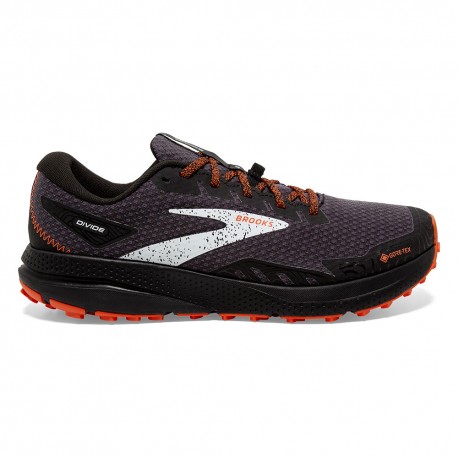 Brooks Trail Running Divide 4 GORE-TEX Nero Firecracker Blue - Scarpe Trail Running Uomo